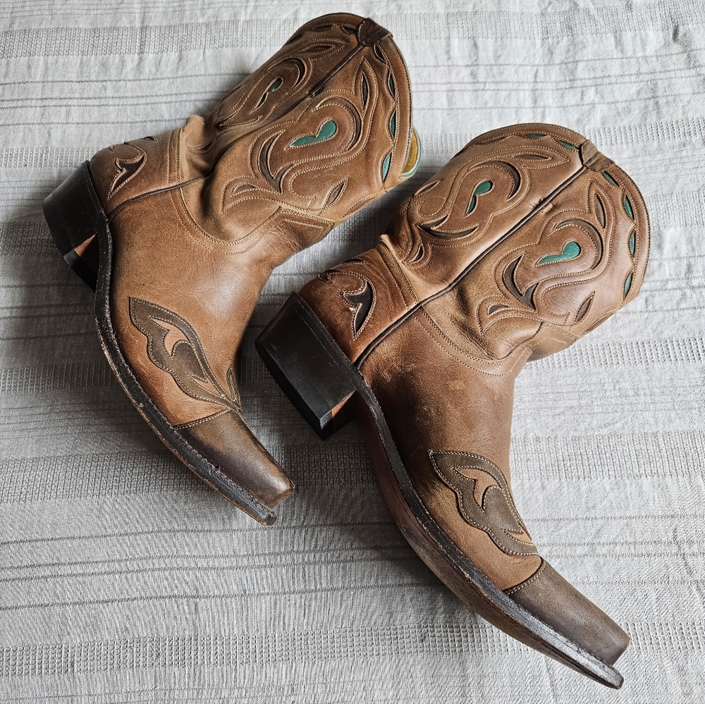 Brown Leather Cowgirl Boots